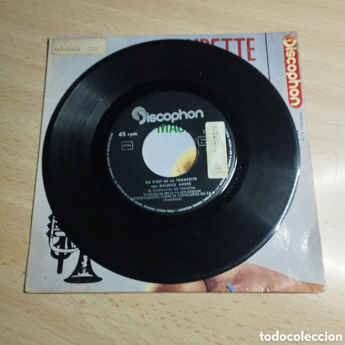 Discos de vinilo: Single 7&rdquo;. Maurice Andr&eacute;. &Ccedil;a cest de la trompette. El carnaval de Venecia + 3 - Foto 3