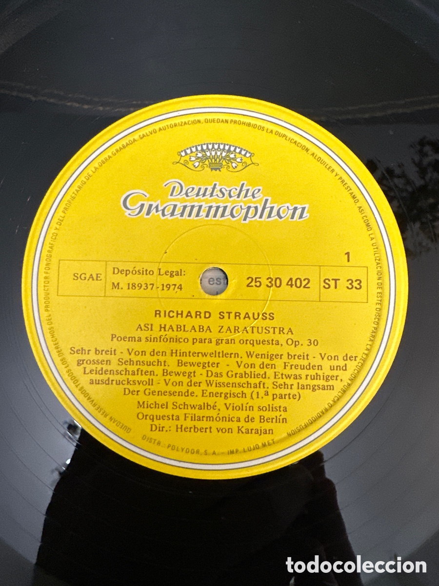 Discos de vinilo: RICHARD STRAUSS - ALSO SPRACH ZARATHUSTRA DIR H. VON KARAJAN - Foto 3