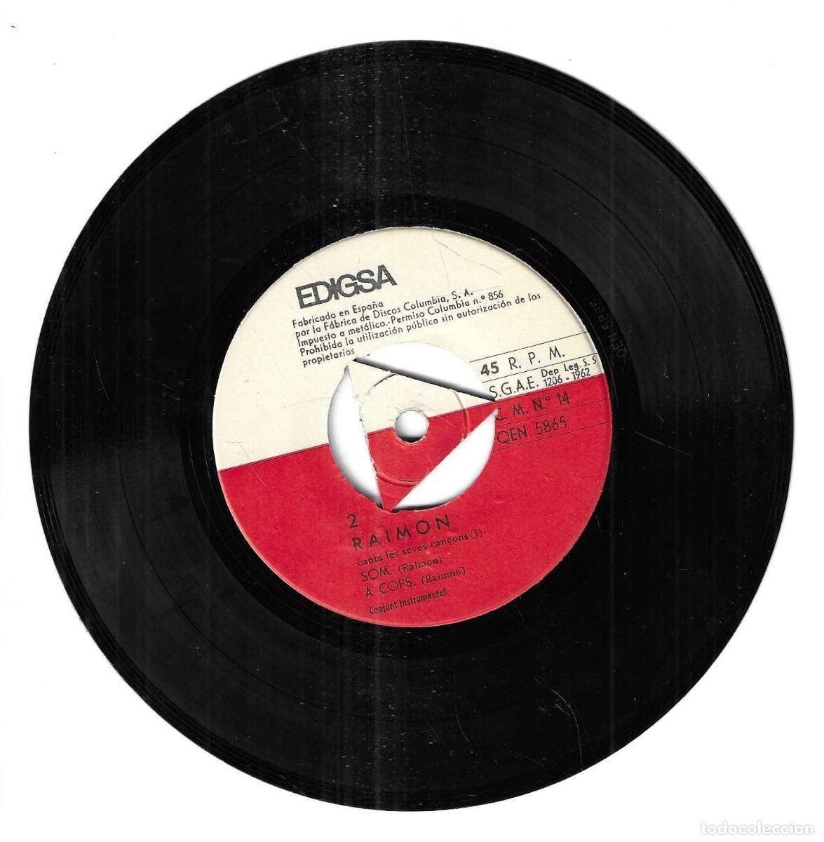 Discos de vinilo: RAIMON - AL VENT - LA PEDRA - SOM - A COPS - EDIGSA 1963 - Foto 3