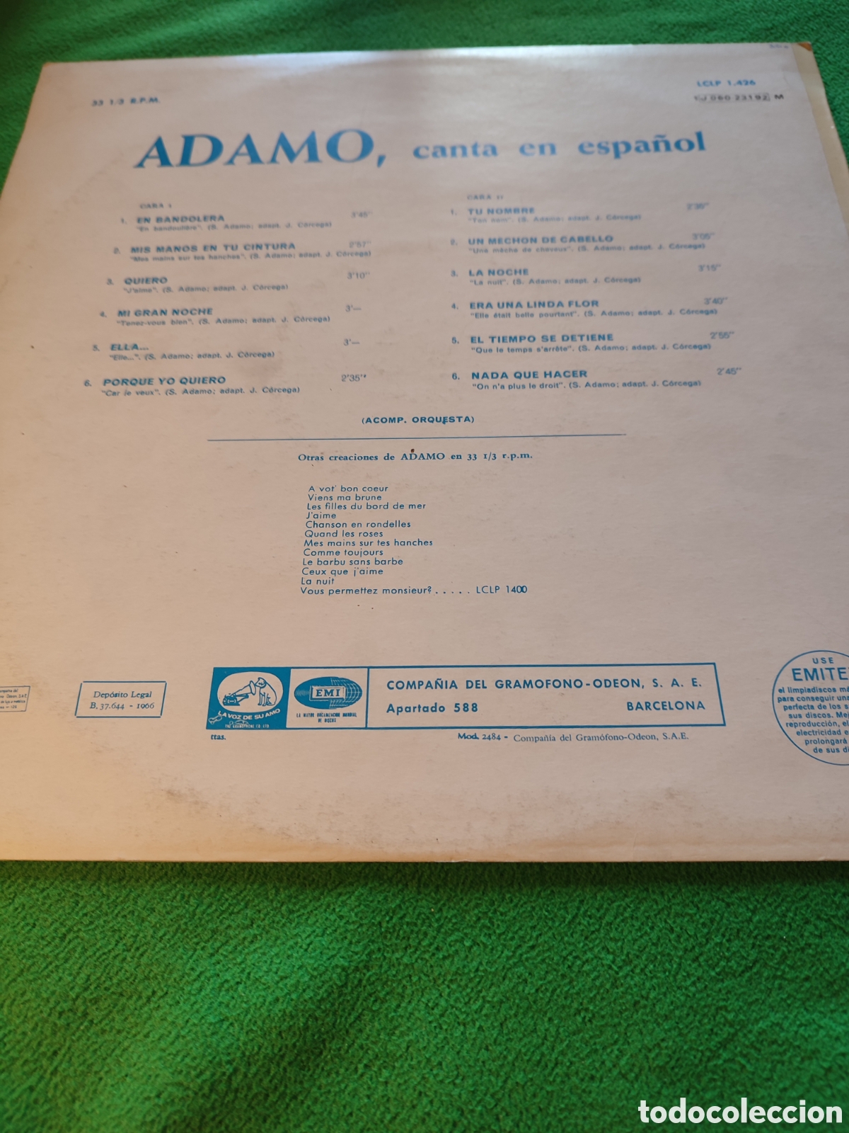 Discos de vinilo: Adamo - Adamo Canta en espa&ntilde;ol - Foto 2