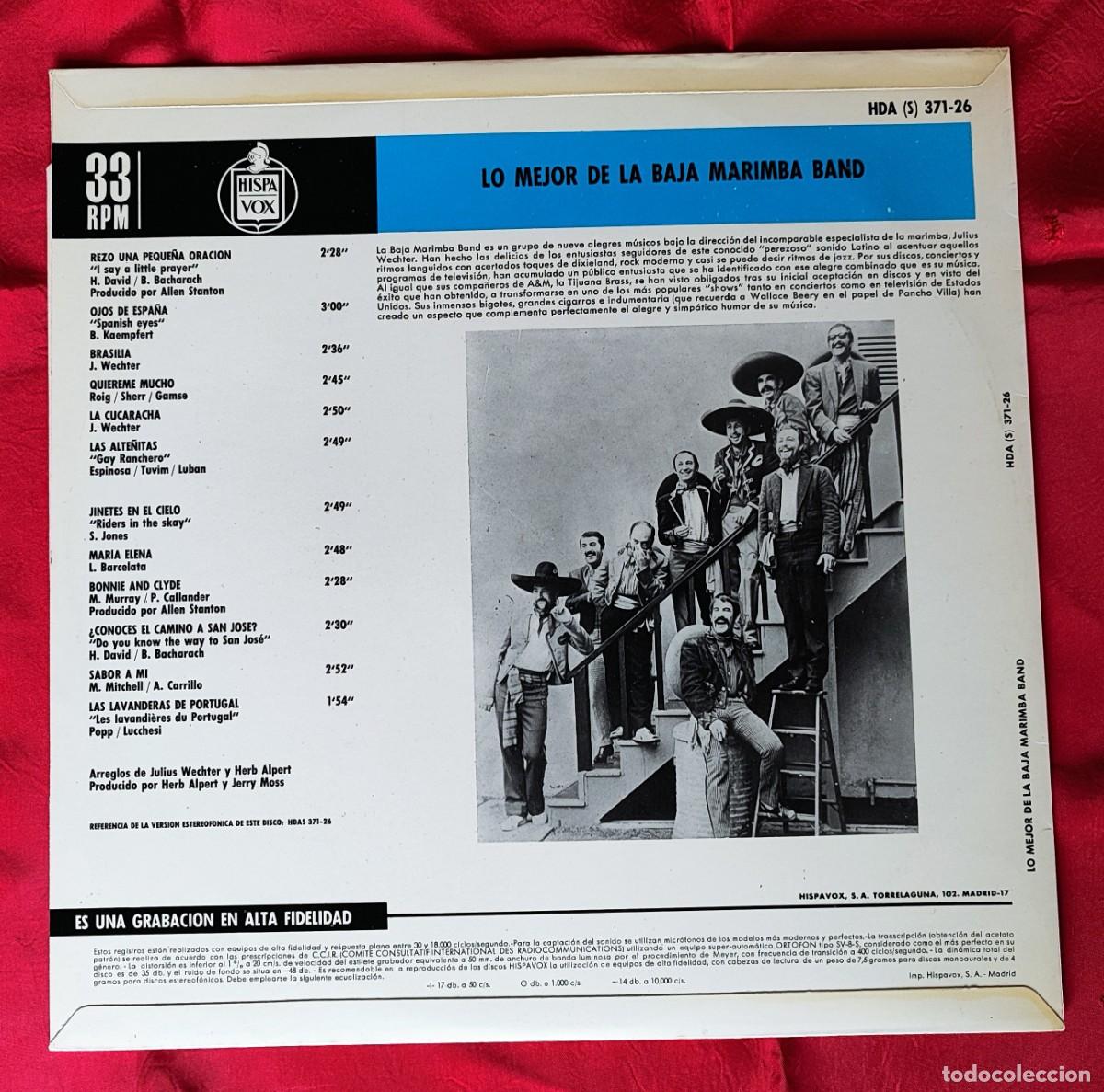 Discos de vinilo: LO MEJOR DE LA BAJA MARIMBA BAND. - Foto 2