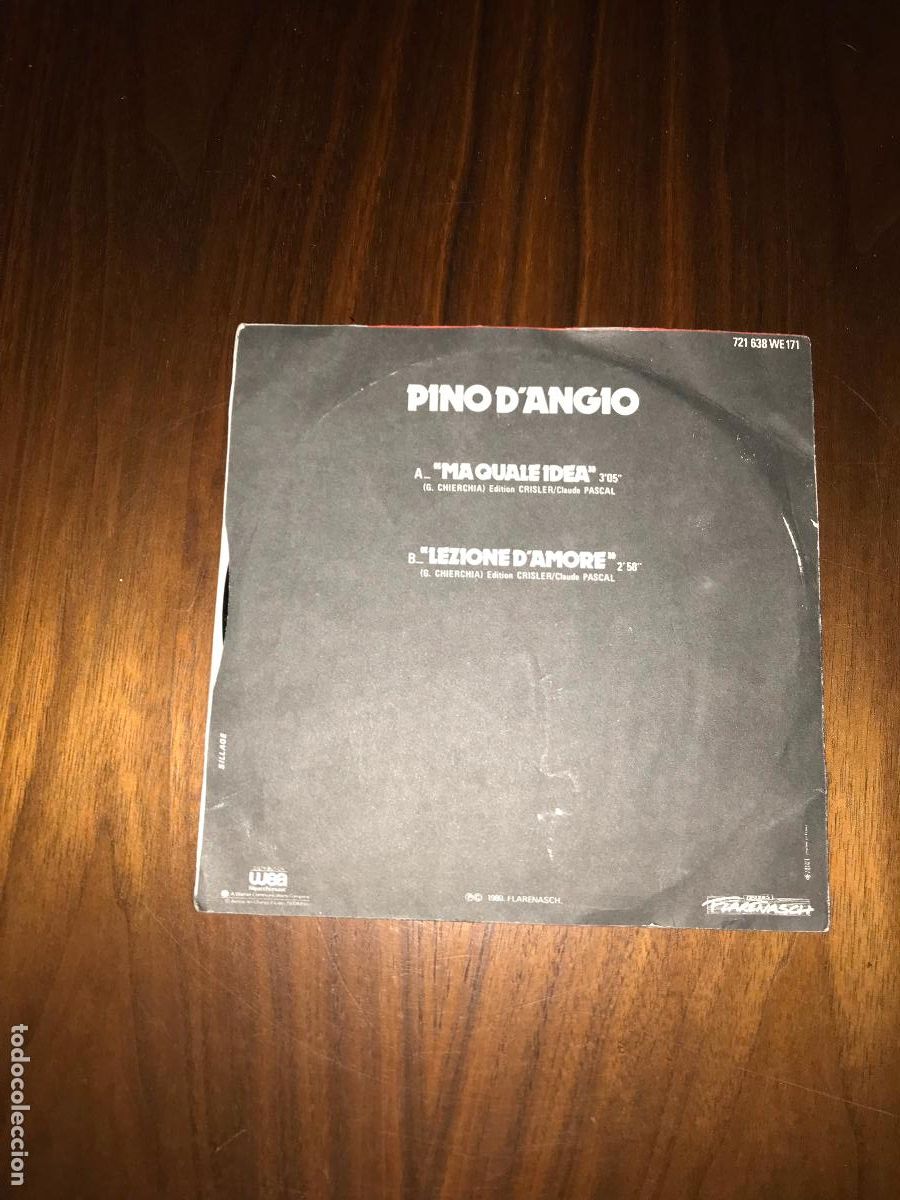 Discos de vinilo: SINGLE PINO D&acute;ANGIO &rdquo;MA QUALE IDEA&rdquo; - Foto 2