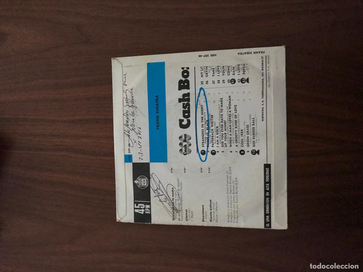 Discos de vinilo: SINGLE FRANK SINATRA , EXTRA&Ntilde;OS EN LA NOCHE , HISPAVOX - Foto 2