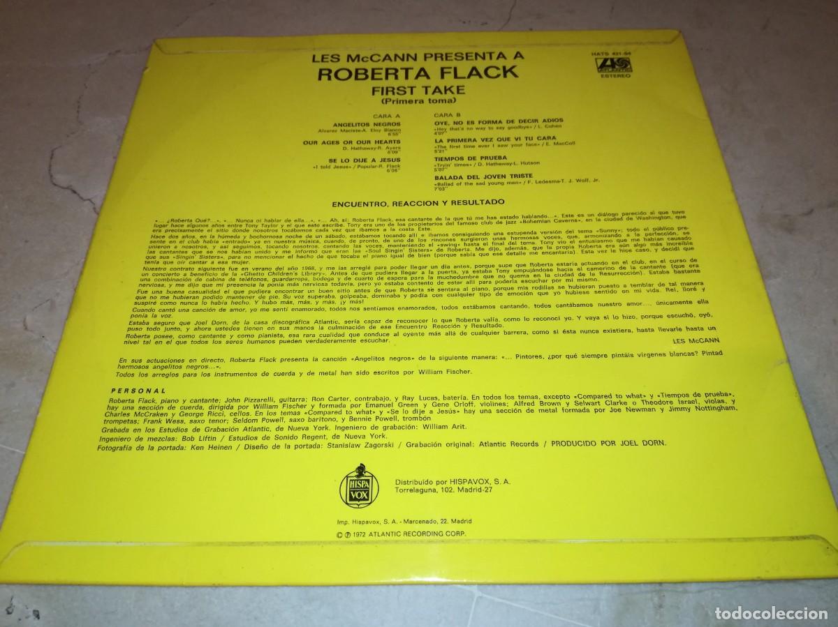 Discos de vinilo: ROBERTA FLACK-FIRST TAKE-ORIGINAL ESPA&Ntilde;OL 1972 - Foto 2