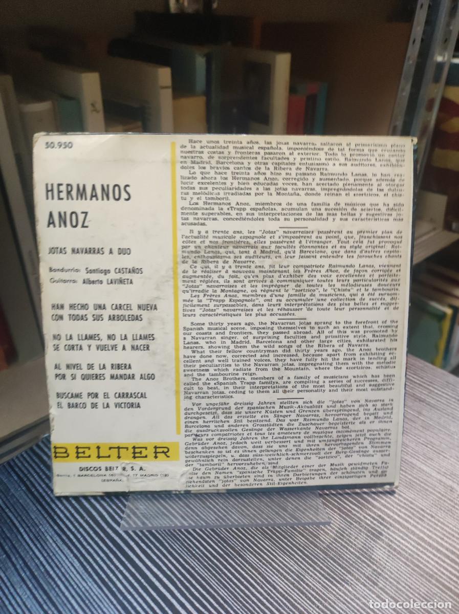 Discos de vinilo: Hermanos Anoz &ndash; Jotas Navarras A D&uacute;o - Foto 2