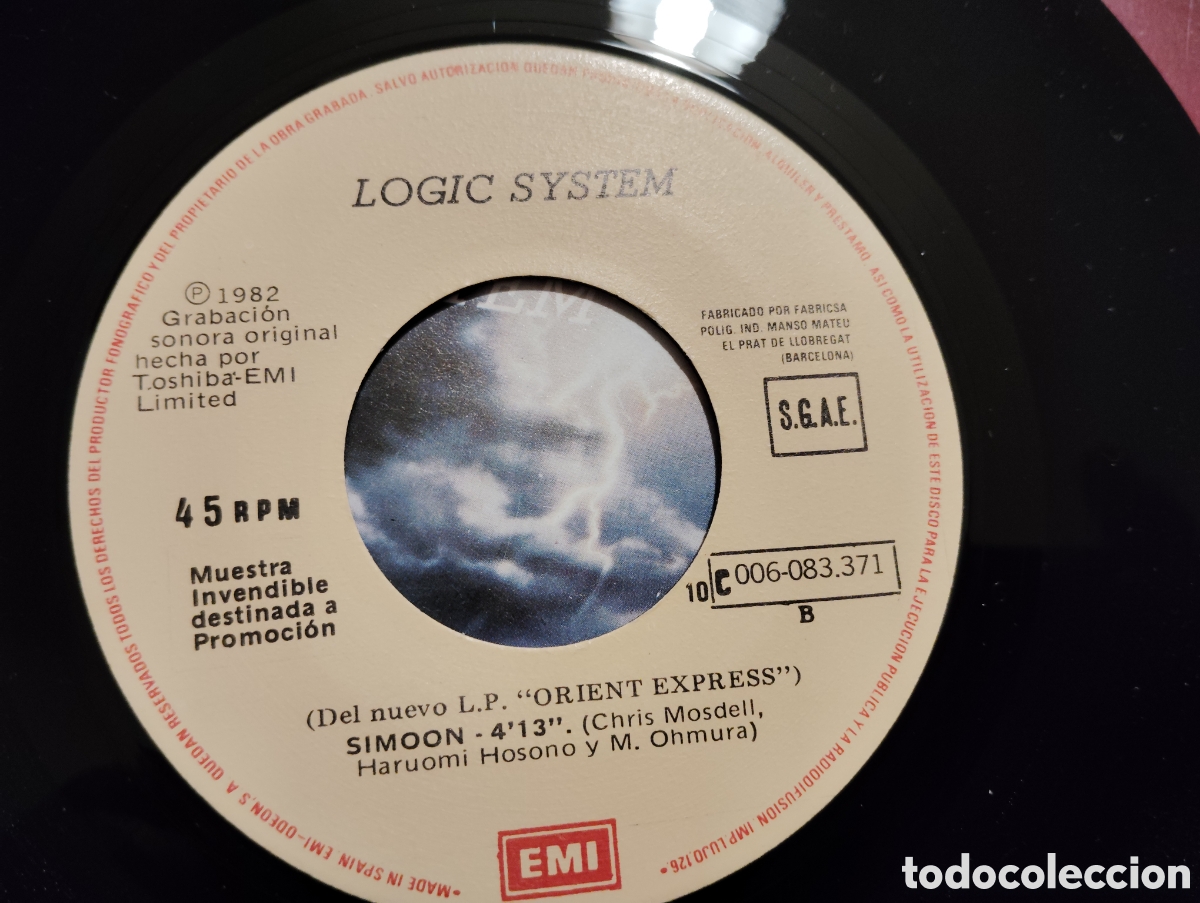 Discos de vinilo: LOGIC SYSTEM - ORIENT EXPRESS , 1982 ESPA&Ntilde;A / DISCO PROMOCIONAL. - Foto 4
