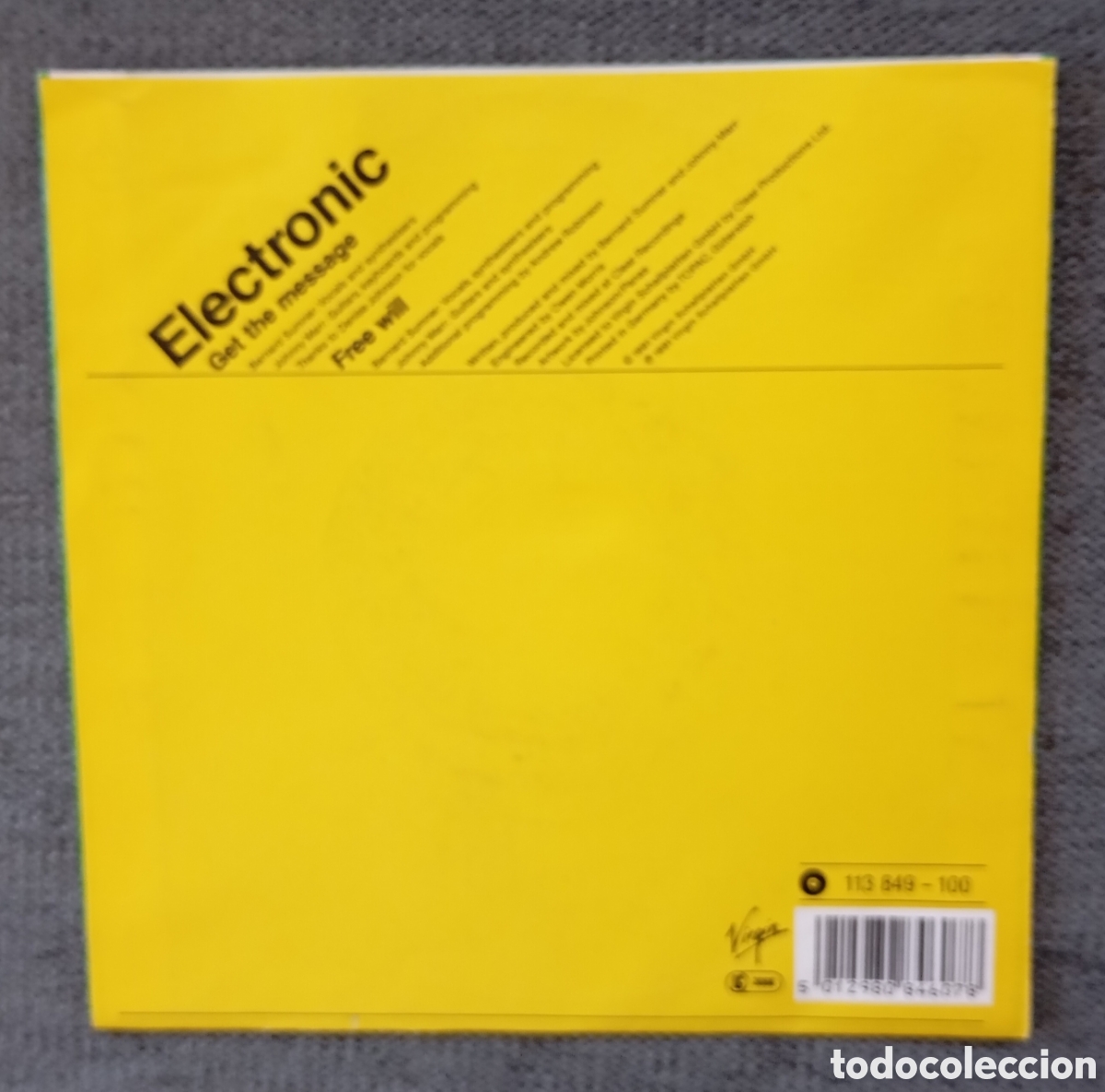Discos de vinilo: Electronic. Get The Message/ Free Will. Single 7&rdquo;, a&ntilde;o 1991. - Foto 2