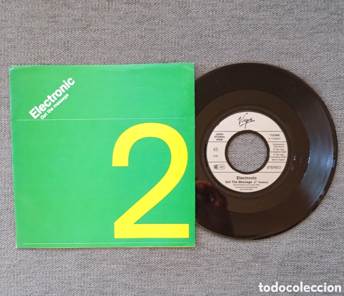 Discos de vinilo: Electronic. Get The Message/ Free Will. Single 7&rdquo;, a&ntilde;o 1991. - Foto 1