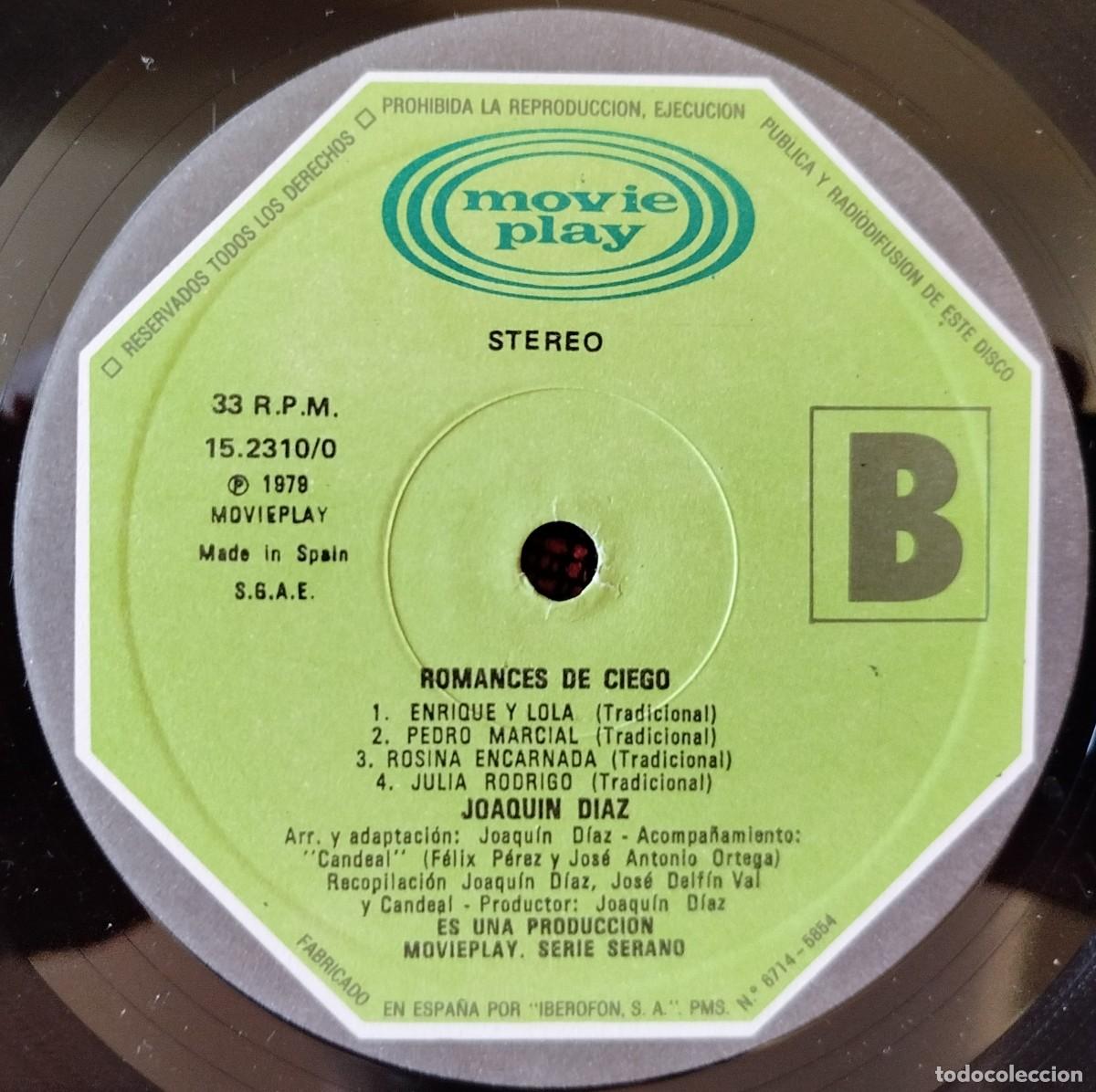 Discos de vinilo: JOAQUIN DIAZ ** Romances De Ciego ** VINILO LP 1979 - Foto 4