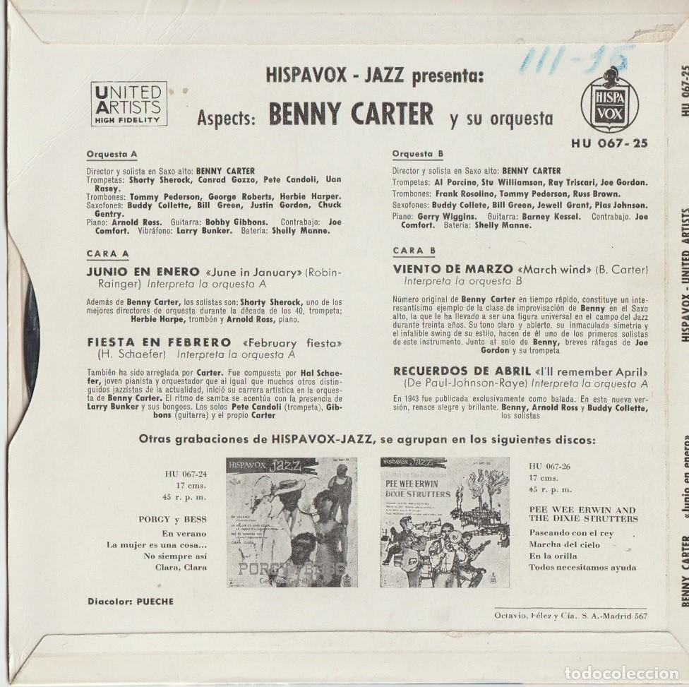 Discos de vinilo: Benny Carter - Aspects - Vinilo, 7&rdquo;, EP - Foto 2