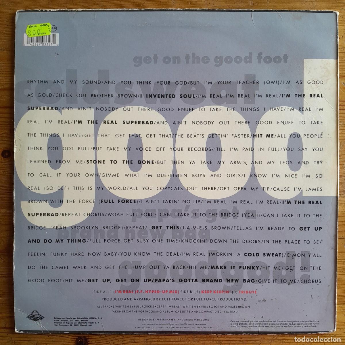 Discos de vinilo: JAMES BROWN & FULL FORCE : IM REAL [SCOTTI BROS - ESP 1988] 12&rdquo; - Foto 2