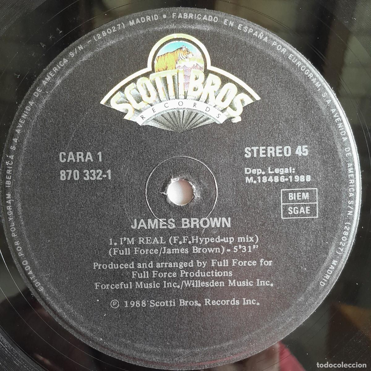 Discos de vinilo: JAMES BROWN & FULL FORCE : IM REAL [SCOTTI BROS - ESP 1988] 12&rdquo; - Foto 3