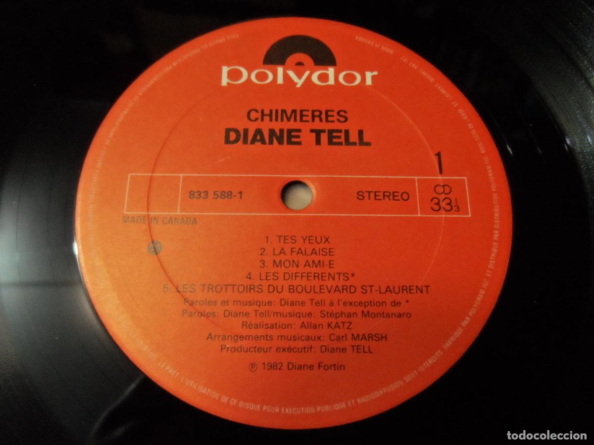Discos de vinilo: Diane Tell &ndash; Chim&egrave;res (CANADA 1982) - Foto 3