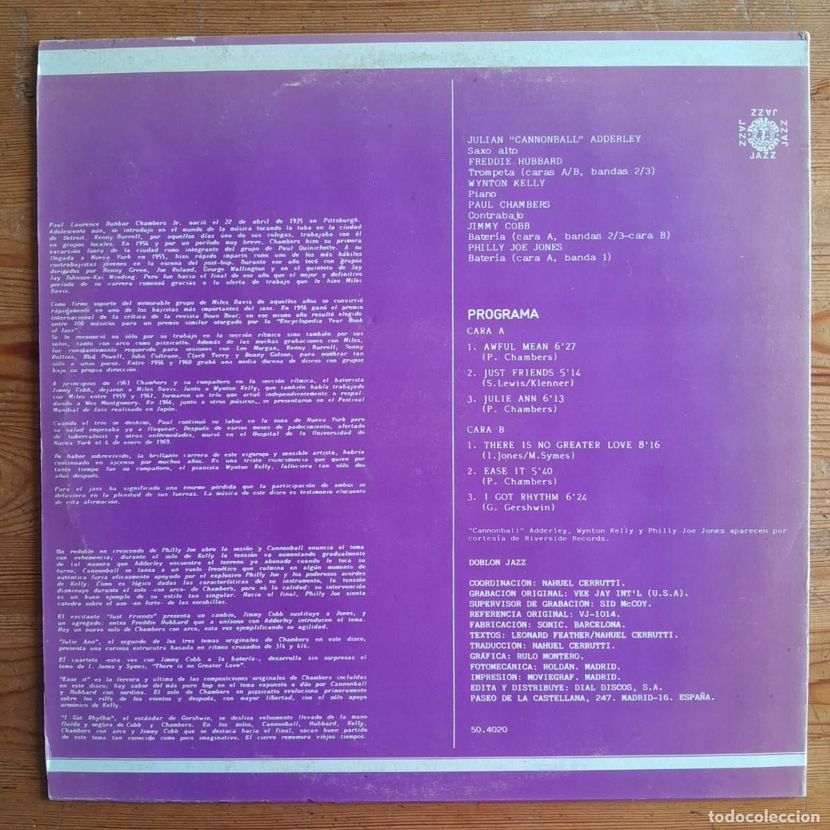Discos de vinilo: PAUL CHAMBERS : GO [DOBLON - ESP 1983] LP - Foto 2