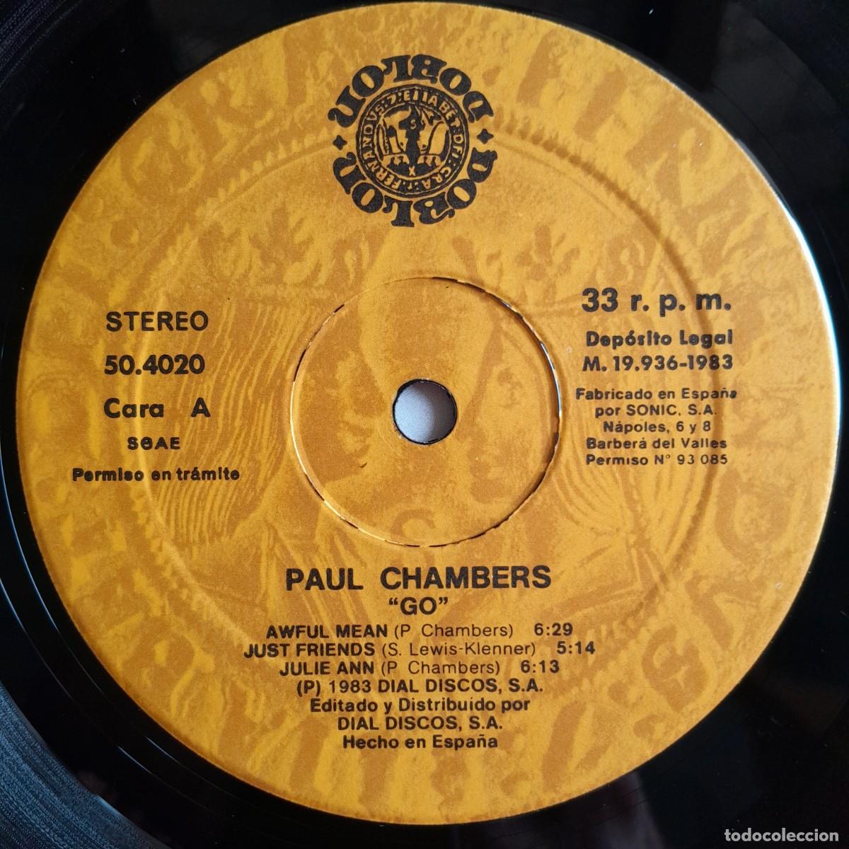 Discos de vinilo: PAUL CHAMBERS : GO [DOBLON - ESP 1983] LP - Foto 3