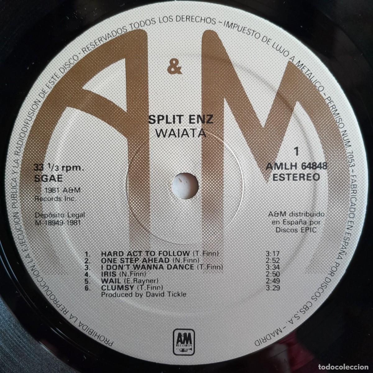 Discos de vinilo: SPLIT ENZ : WAIATA [A&M - ESP 1981] LP - Foto 3