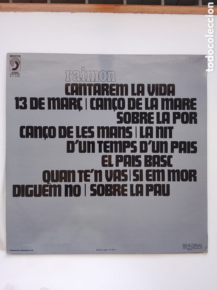 Discos de vinilo: Raimon vinilo Discophon - Foto 2