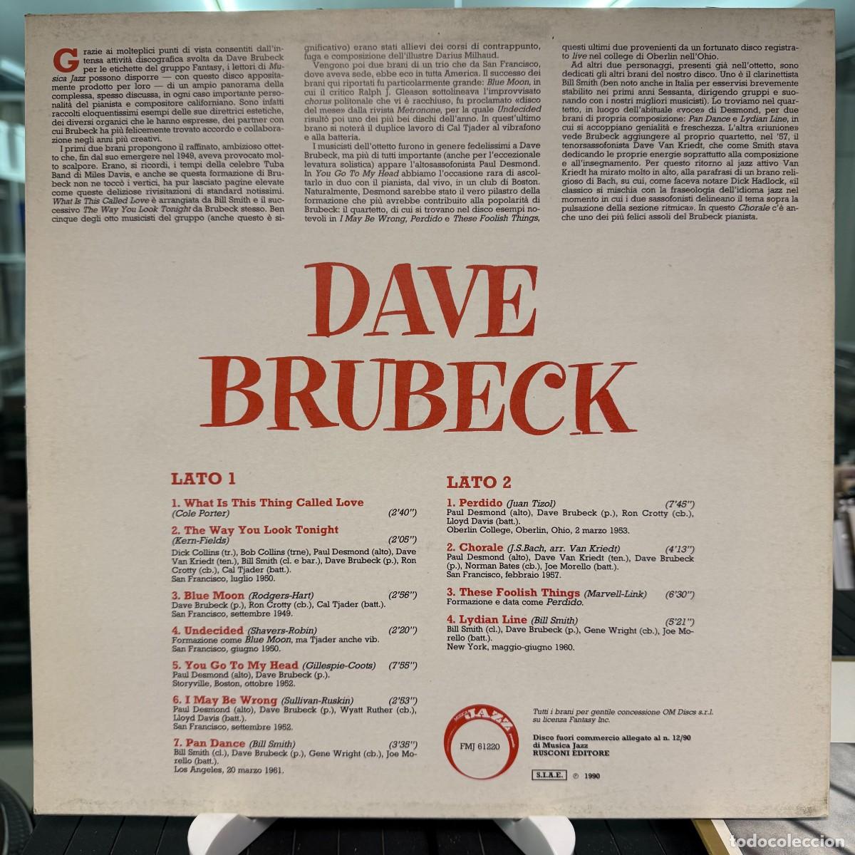 Discos de vinilo: Dave Brubeck - Dave Brubeck (LP) - Foto 2