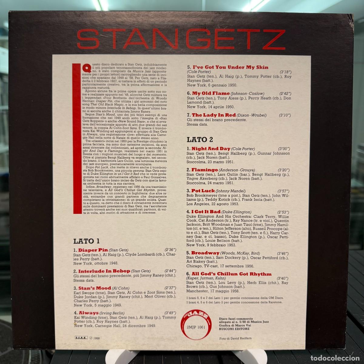 Discos de vinilo: Stan Getz - Stan Getz (LP) - Foto 2