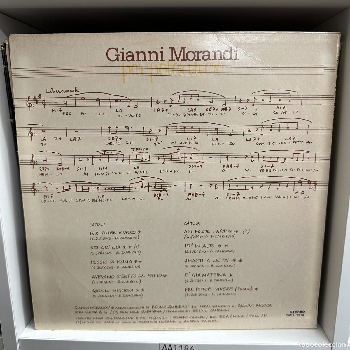 Discos de vinilo: Gianni Morandi - Per Poter Vivere (LP) - Foto 2