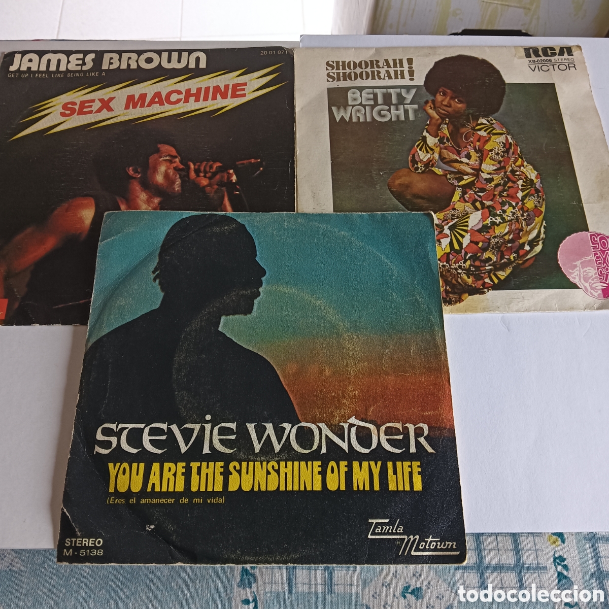 Discos de vinilo: STEVIE WONDER LOTE DE 3 SINGLE - Foto 1