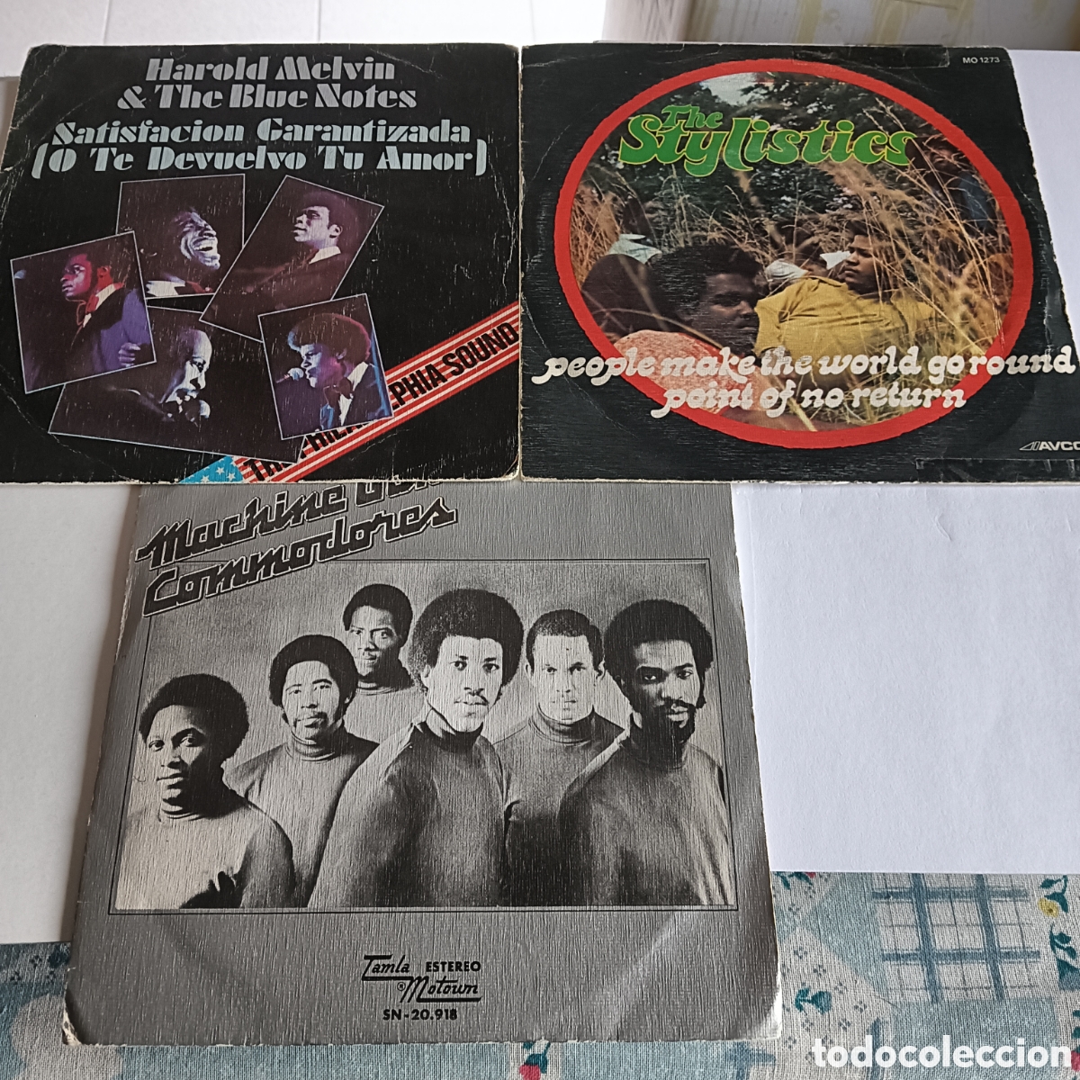 Discos de vinilo: COMMODORES LOTE DE 3 SINGLE - Foto 1