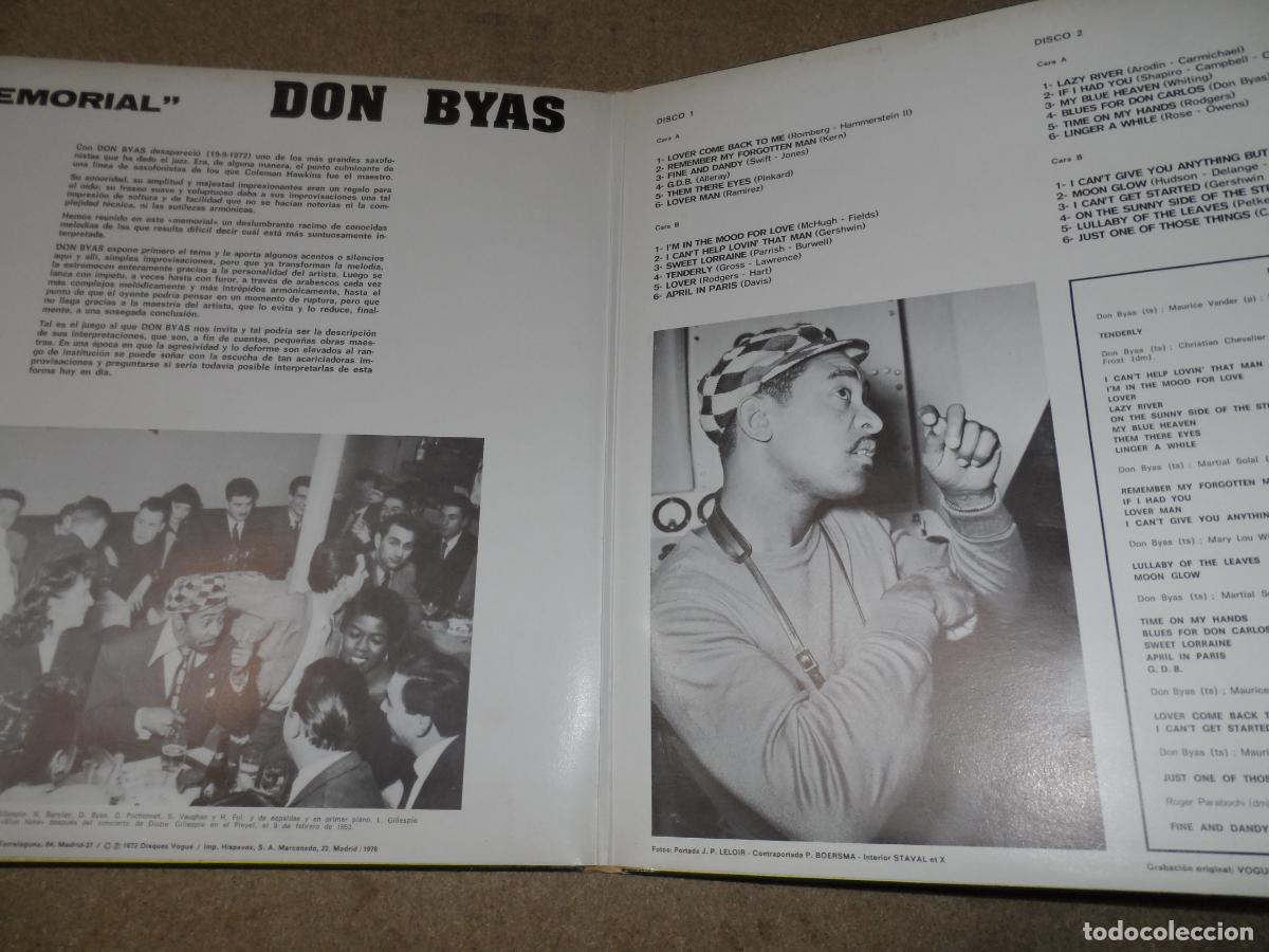 Discos de vinilo: DON BYAS - MEMORIAL (SPAIN 1978) (2 LPS) - Foto 2