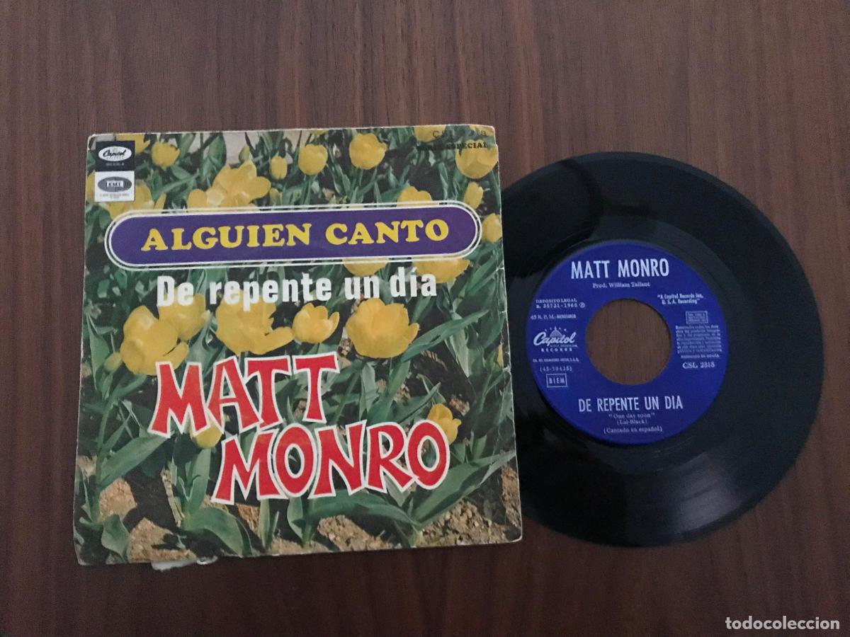 Discos de vinilo: SINGLE MATT MONRO , ALGUIEN CANT&Oacute; , EMI - Foto 1