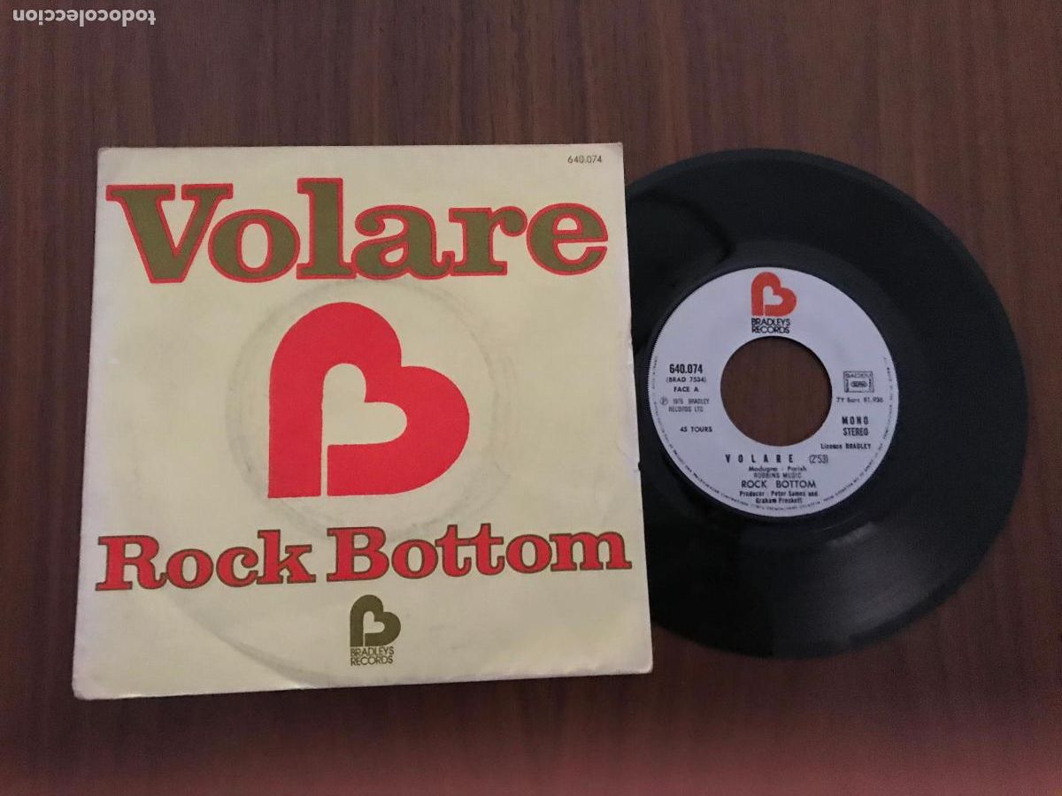 Discos de vinilo: SINGLE ROCK BOTTOM , VOLARE , BRADLEYS RECORDS - Foto 1