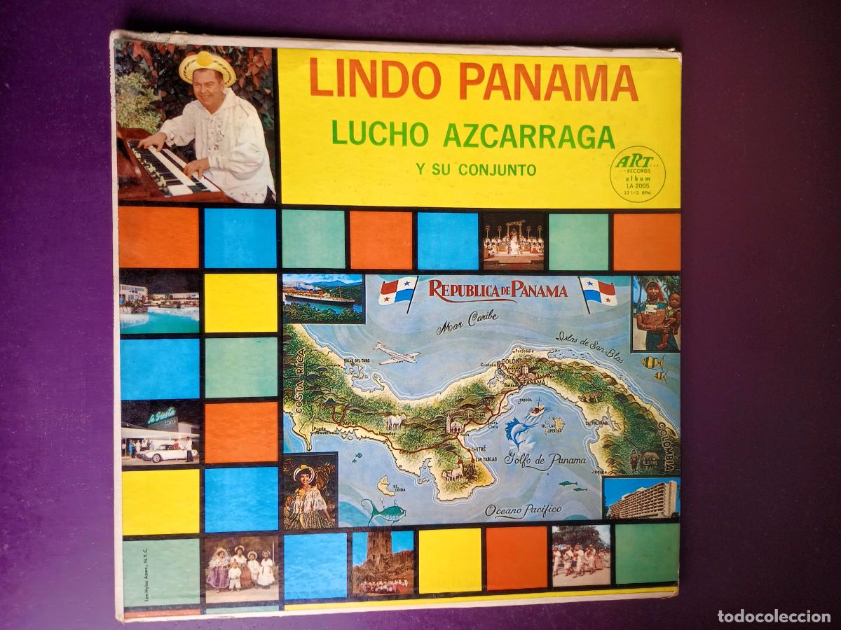 Disques de vinyle: Lucho Azcarraga Y Su Conjunto &lrm;&ndash; Lindo Panama - LP Alta Fidelidad 1960 - FOLK LATIN