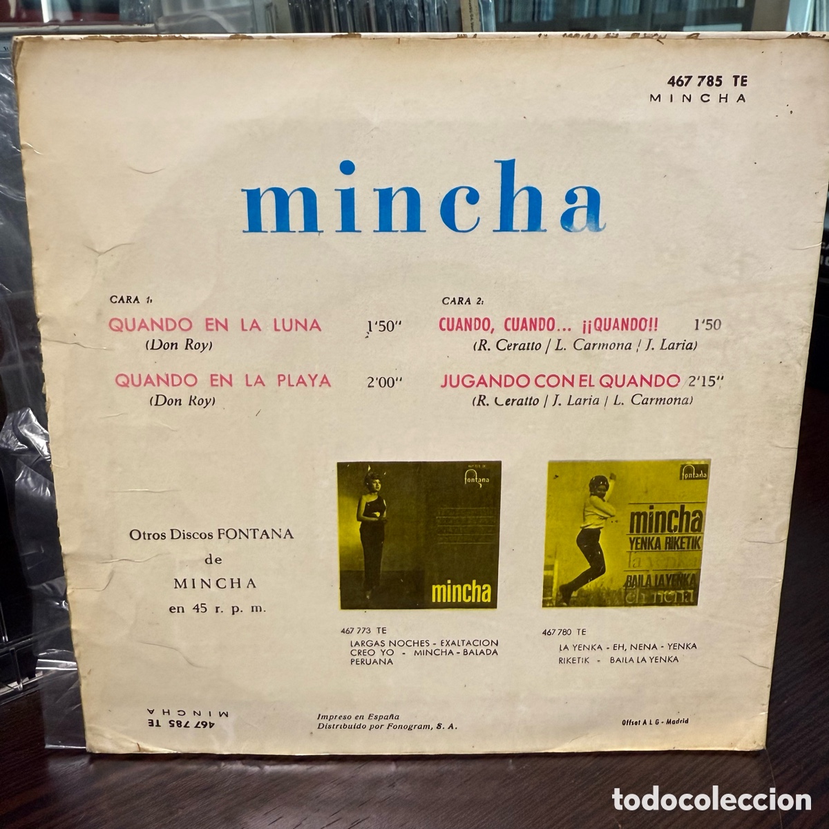 Discos de vinilo: Mincha - Quando En la Luna /7&rdquo;, EP) - Foto 2