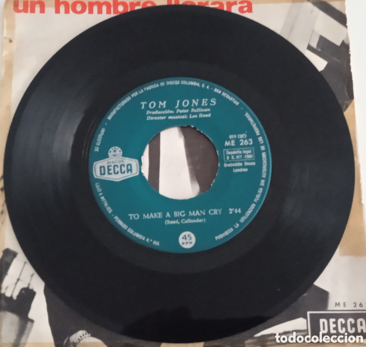 Discos de vinilo: TOM JONES - To make a big man cry (1966) single - Foto 4