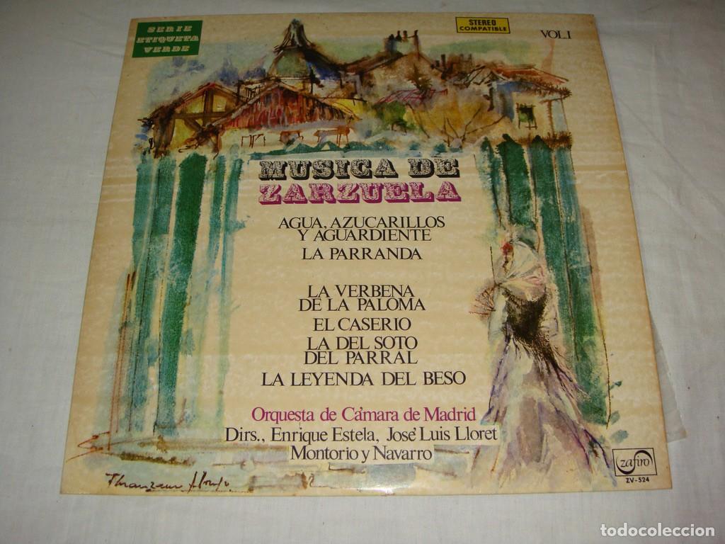 Discos de vinil: M&uacute;sica de Zarzuela. Agua / Azucarillos / La Parranda / La verbena / El Caser&iacute;o....