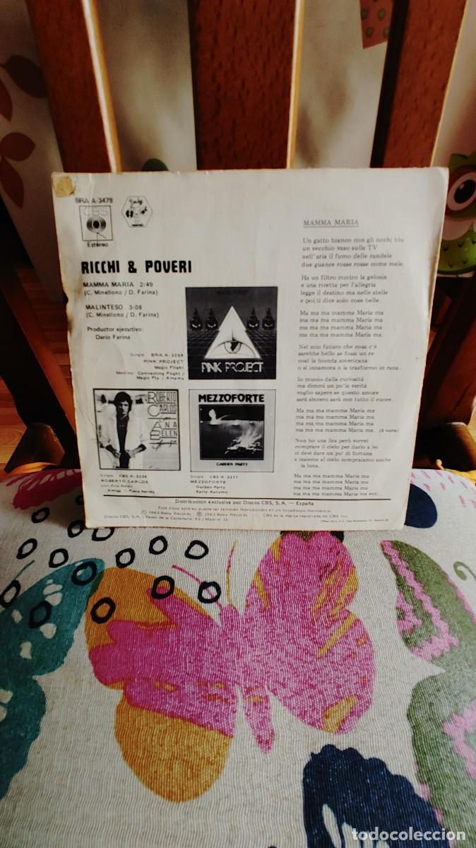 Discos de vinilo: RICCHI & POVERI-SINGLE MAMMA MIA - Foto 2