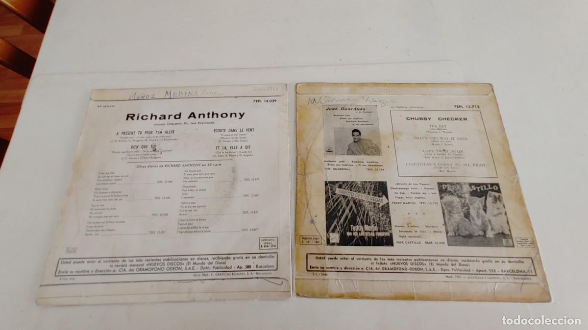 Discos de vinilo: RICHARD ANTHONY Y CHUBBY CHECKER-LOTE DE 2 EPS - Foto 2