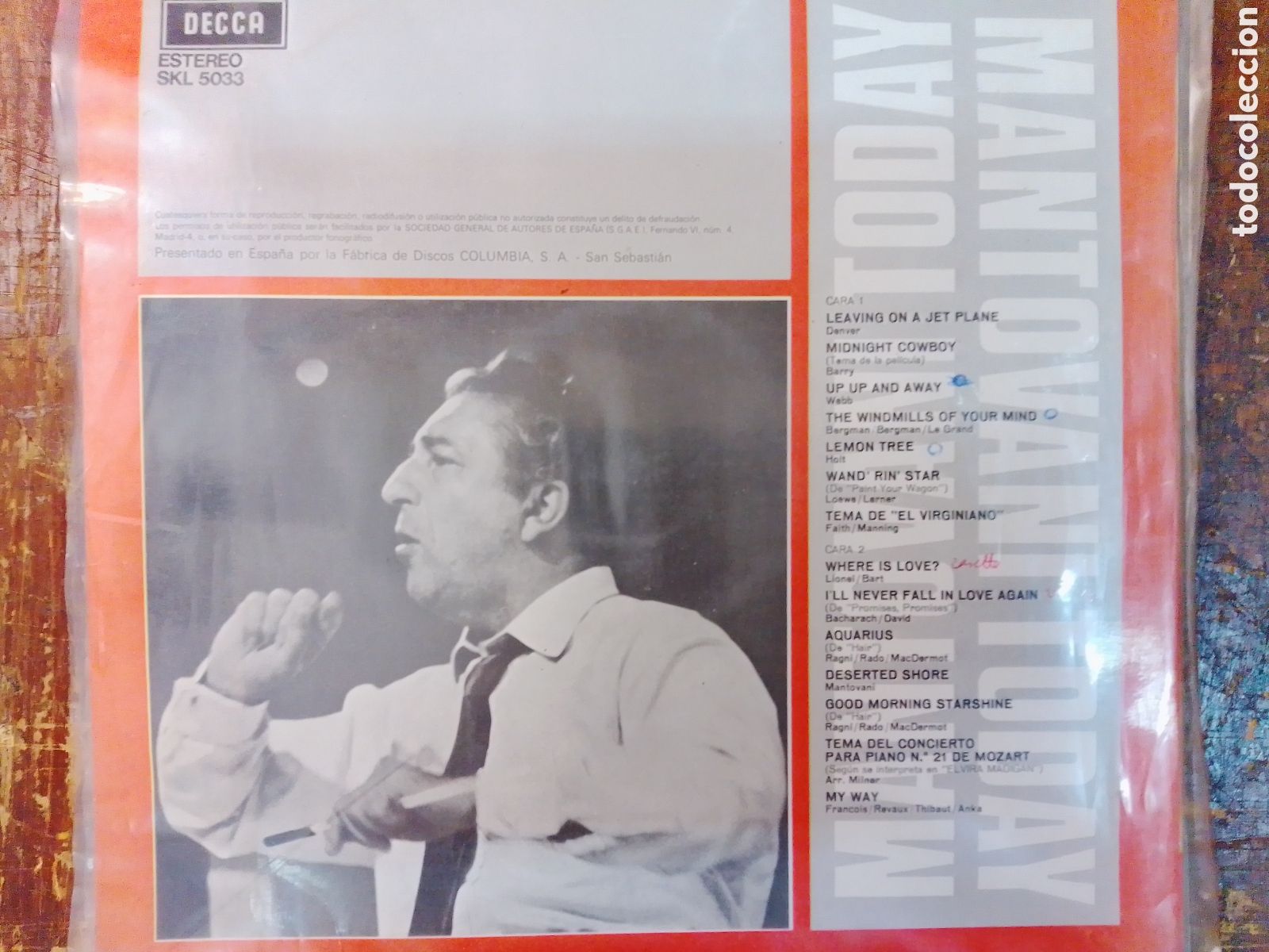 Discos de vinilo: TODAY MANTOVANI. DECCA. 1970. - Foto 2
