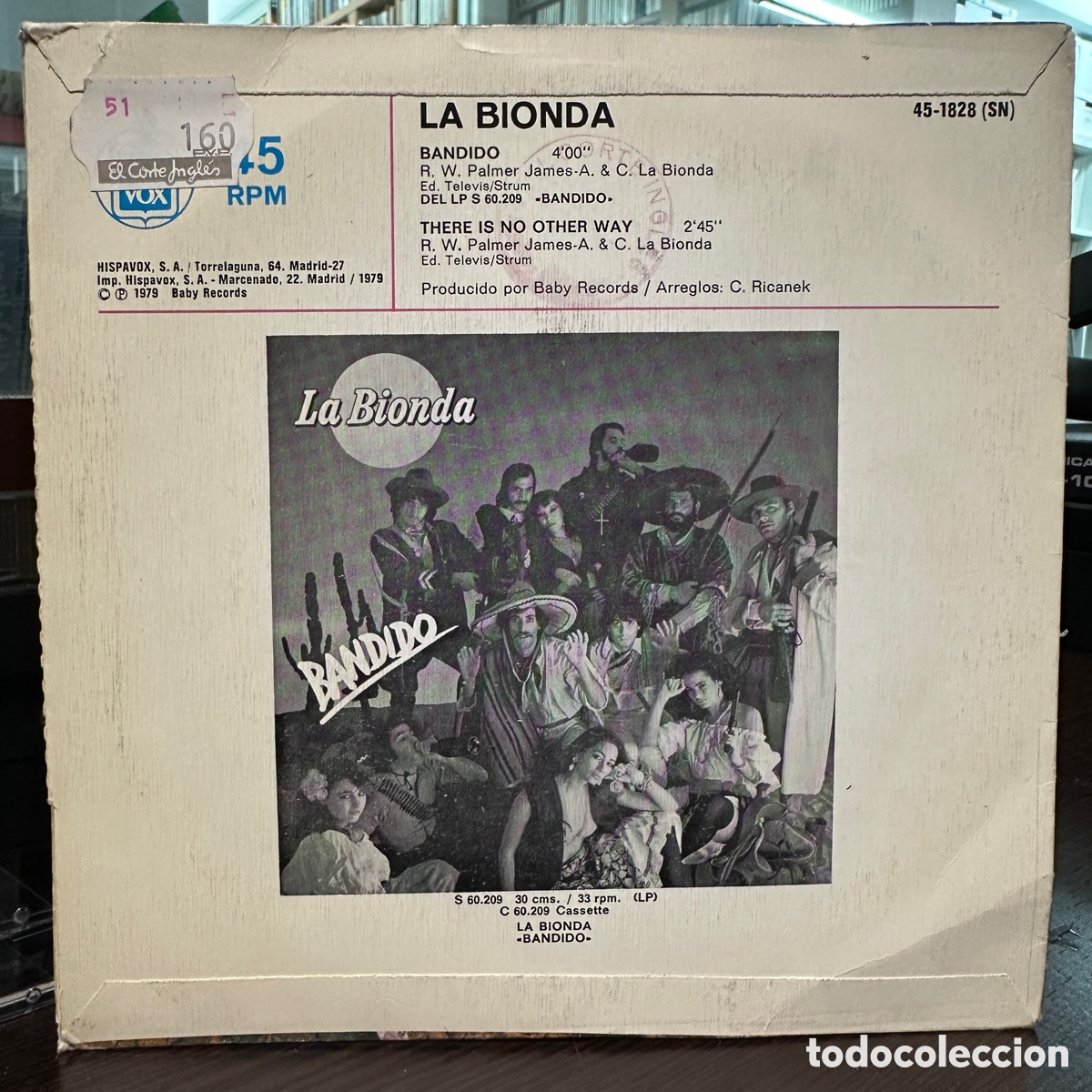 Discos de vinilo: La Bionda - Bandido (7&rdquo;) - Foto 2