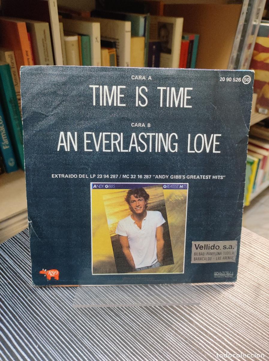 Discos de vinilo: Andy Gibbs &ndash; Time Is Time / An Everlasting Love - Foto 2