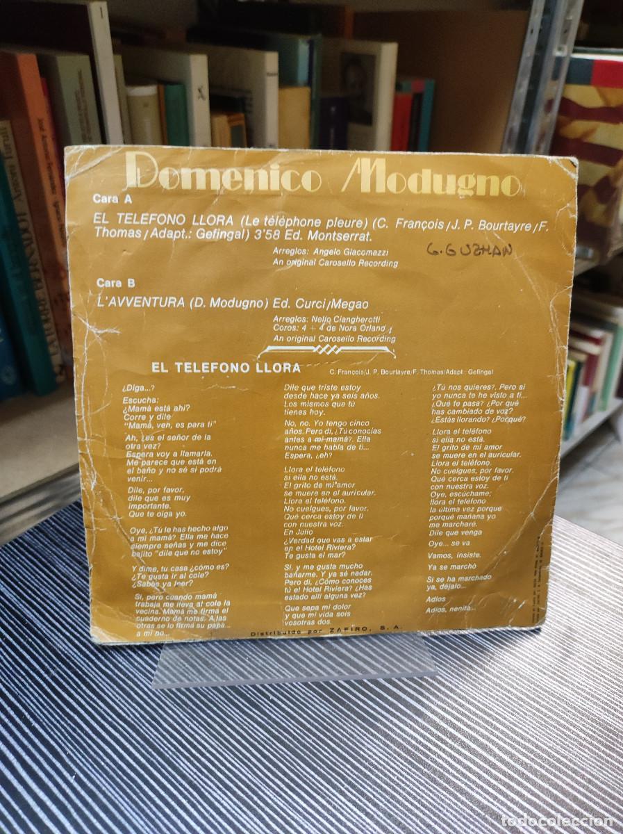 Discos de vinilo: Domenico Modugno &ndash; El Tel&eacute;fono Llora - Foto 2