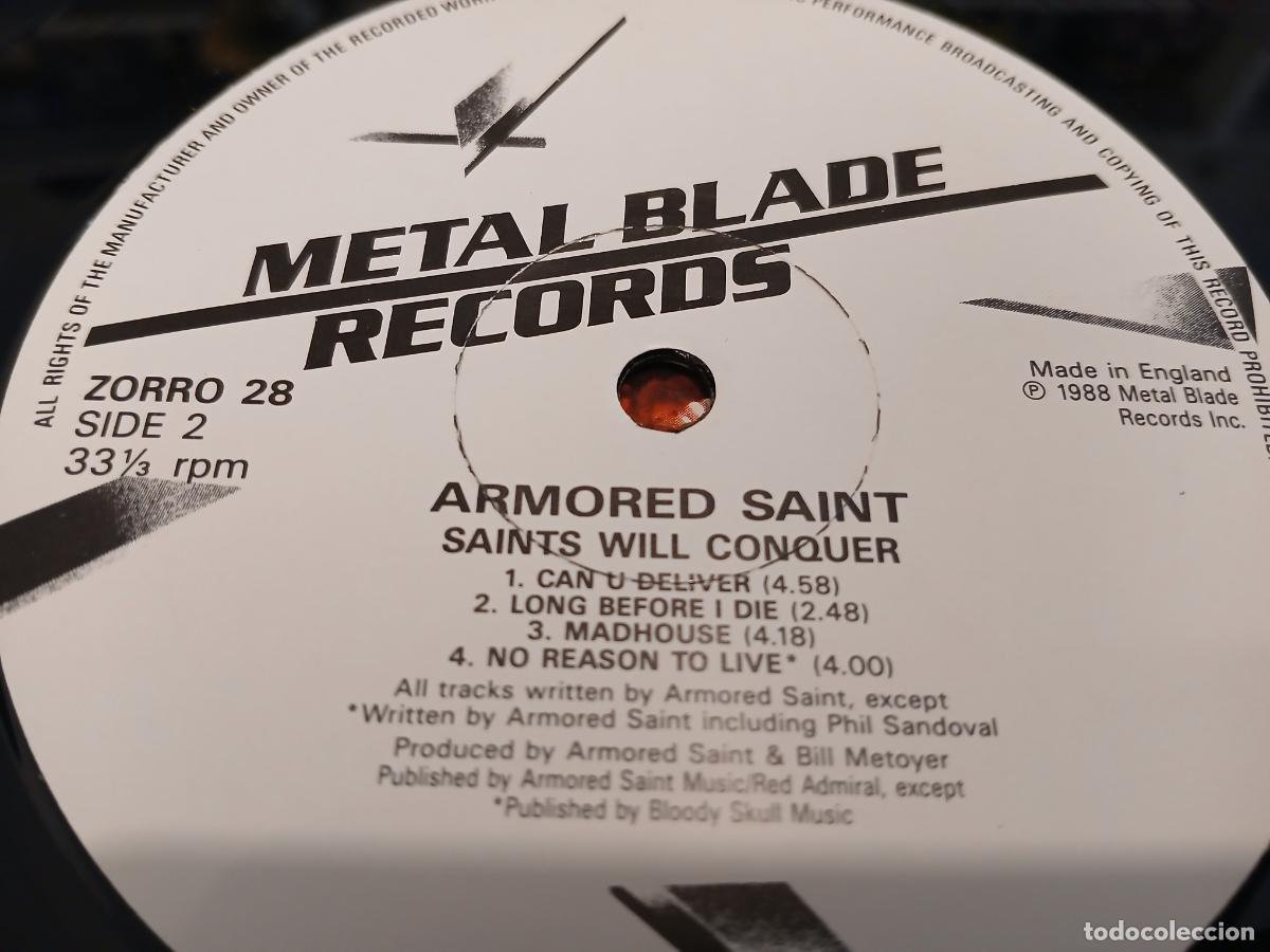 Discos de vinilo: ARMORED SAINT -SAINTS WILL CONQUER- (1991) LP DISCO VINILO - Foto 3
