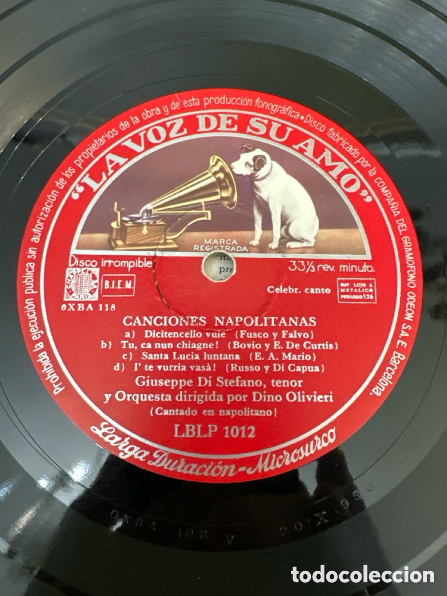 Discos de vinilo: 10&acute;. CACIONES NAPOLITANAS. GIUSEPPE DI STEFANO - Foto 5