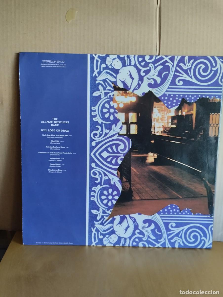 Discos de vinilo: ALLMAN BROTHERS ---- WIN,LOSE OR DRAW - Foto 2