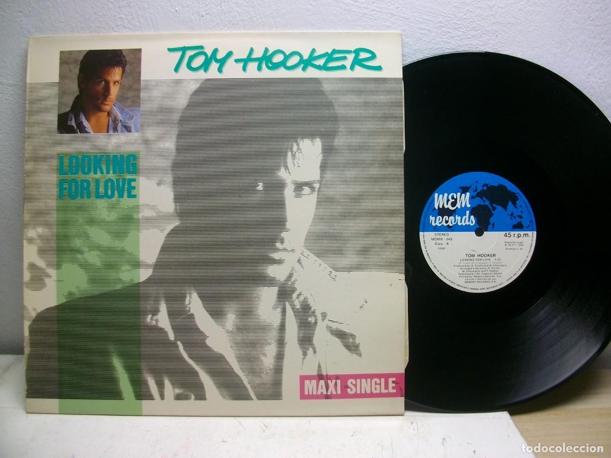 Discos de vinilo: Tom Hooker -Looking for love (1986) 12&rdquo; MAXI Single - Foto 1