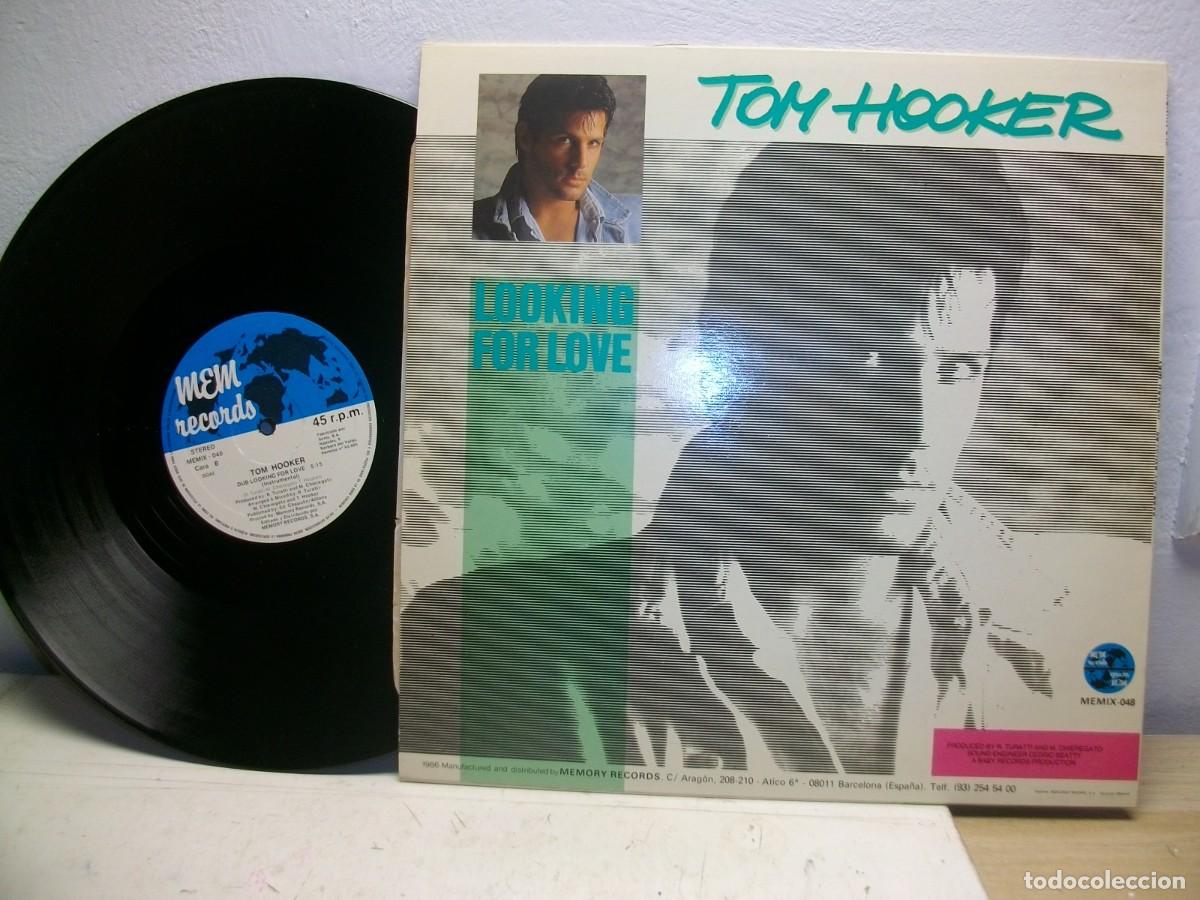 Discos de vinilo: Tom Hooker -Looking for love (1986) 12&rdquo; MAXI Single - Foto 2