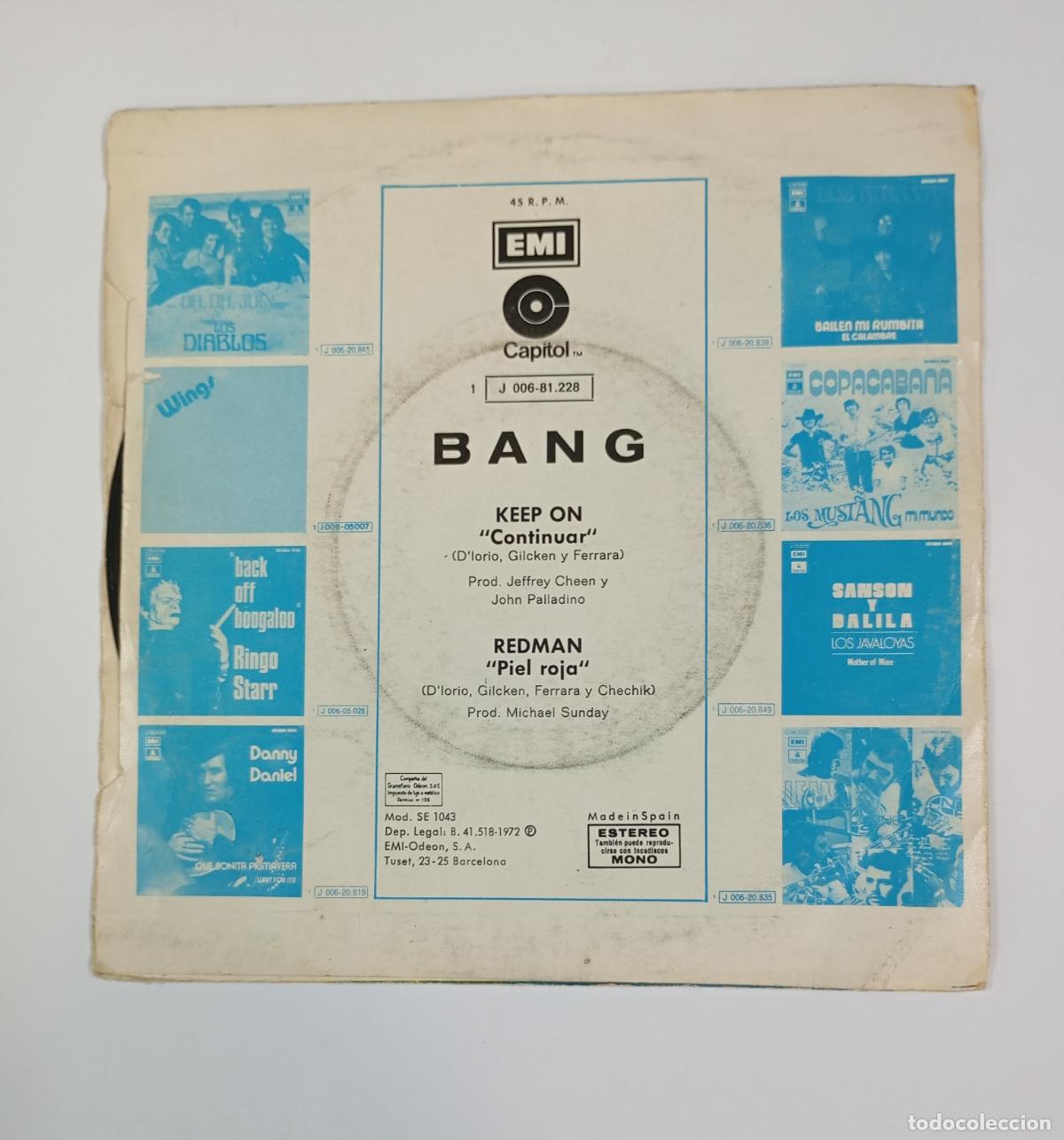 Discos de vinilo: Bang. Keep on. Redman. SINGLE. TDKDS17C - Foto 2