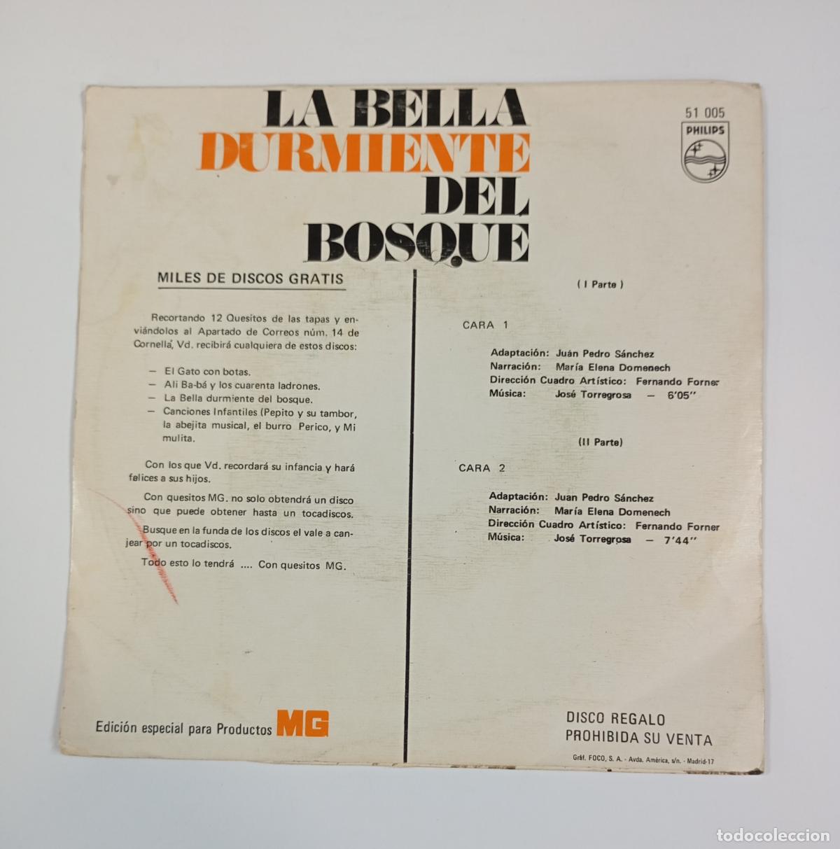 Discos de vinilo: LA BELLA DURMIENTE DEL BOSQUE. SINGLE. TDKDS17C - Foto 2