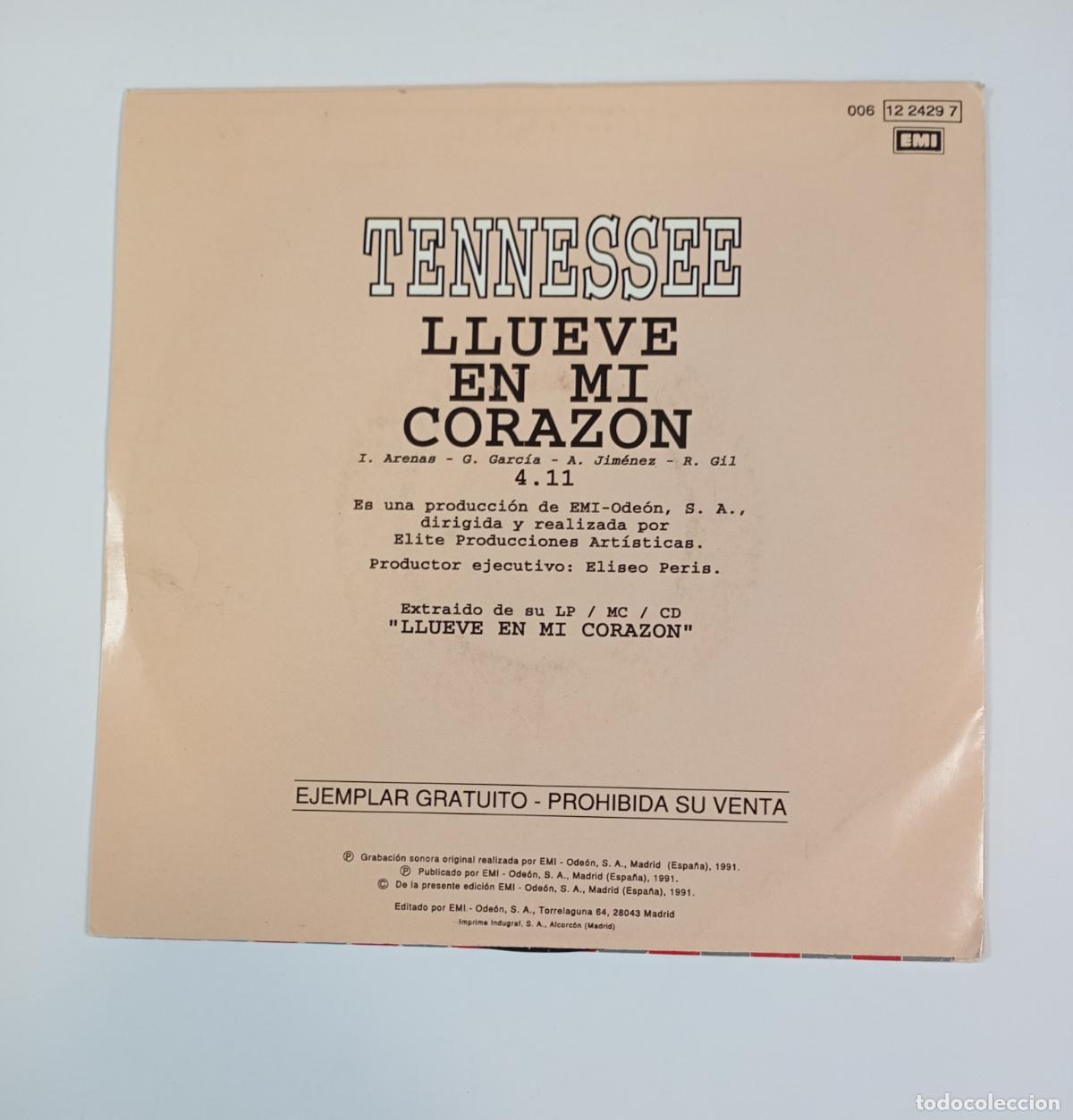 Discos de vinilo: TENNESSEE, LLUEVE EN MI CORAZ&Oacute;N. SINGLE. TDKDS17C - Foto 2
