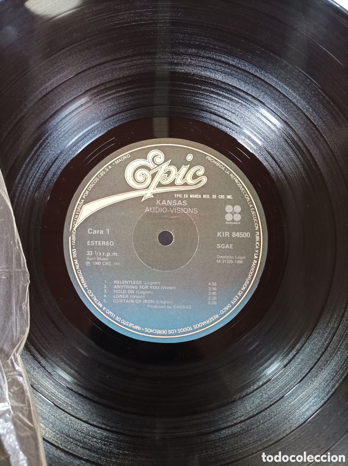 Discos de vinilo: KANSAS. AUDIO -VISION. EPIC. VINILO. 1980. - Foto 3