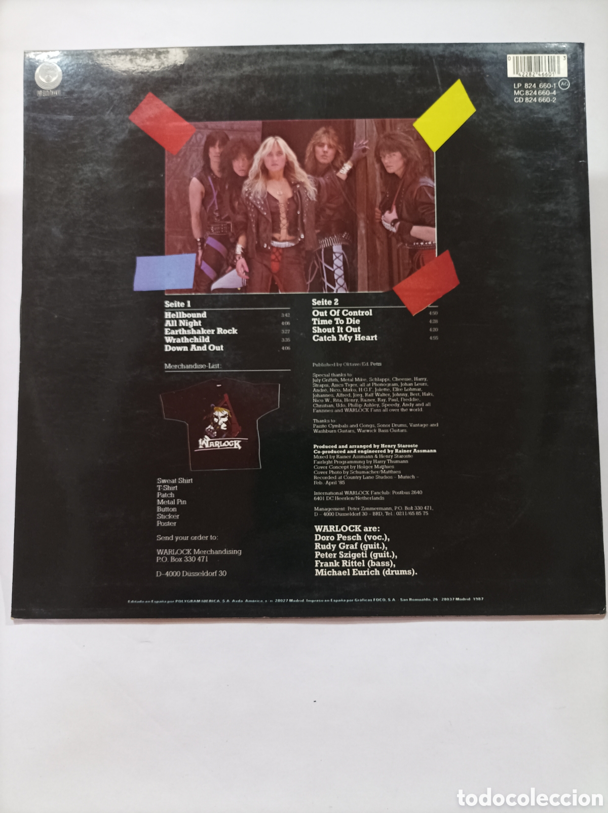 Discos de vinilo: WARLOCK. HELLBOUND. VERTIGO. VINILO. 1985. - Foto 2