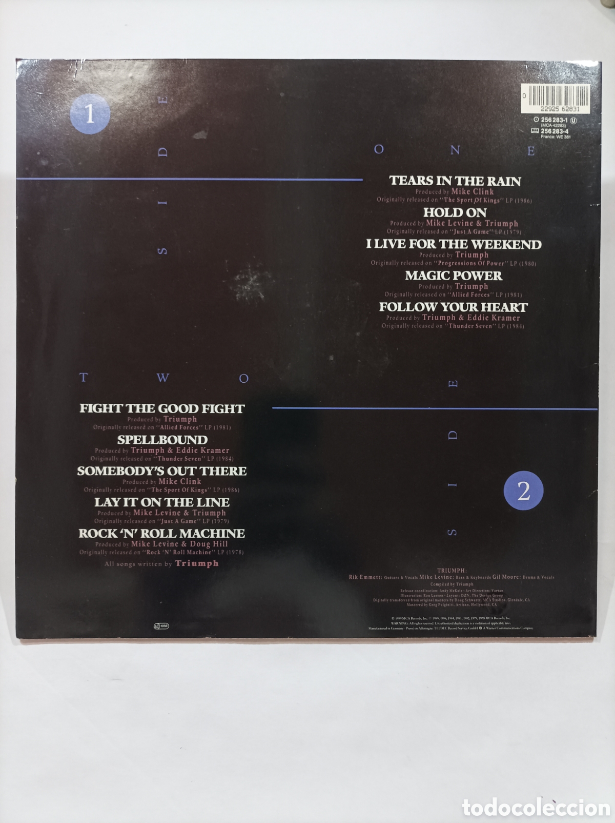 Discos de vinilo: TRIUMPH. CLASSICS. MCA. VINILO. 1989. - Foto 2